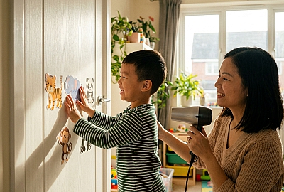 Cách Bóc Sticker Trên Cửa Gỗ Sạch 100%: Đừng Để Con Làm Bạn Đau Đầu